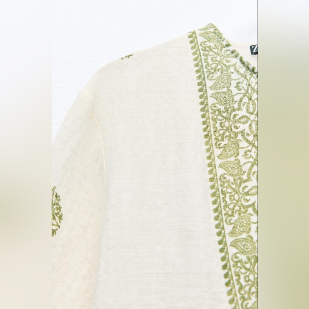 Zara Boho Printed Blouse With Tassels - Picture 7 of 11